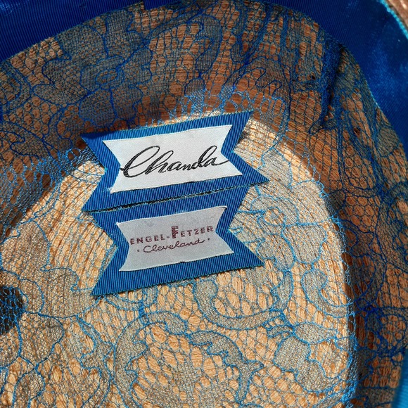 Vtg Chanda Engel-Fetzer| Straw Hat With Flower Appliques - Picture 5 of 6